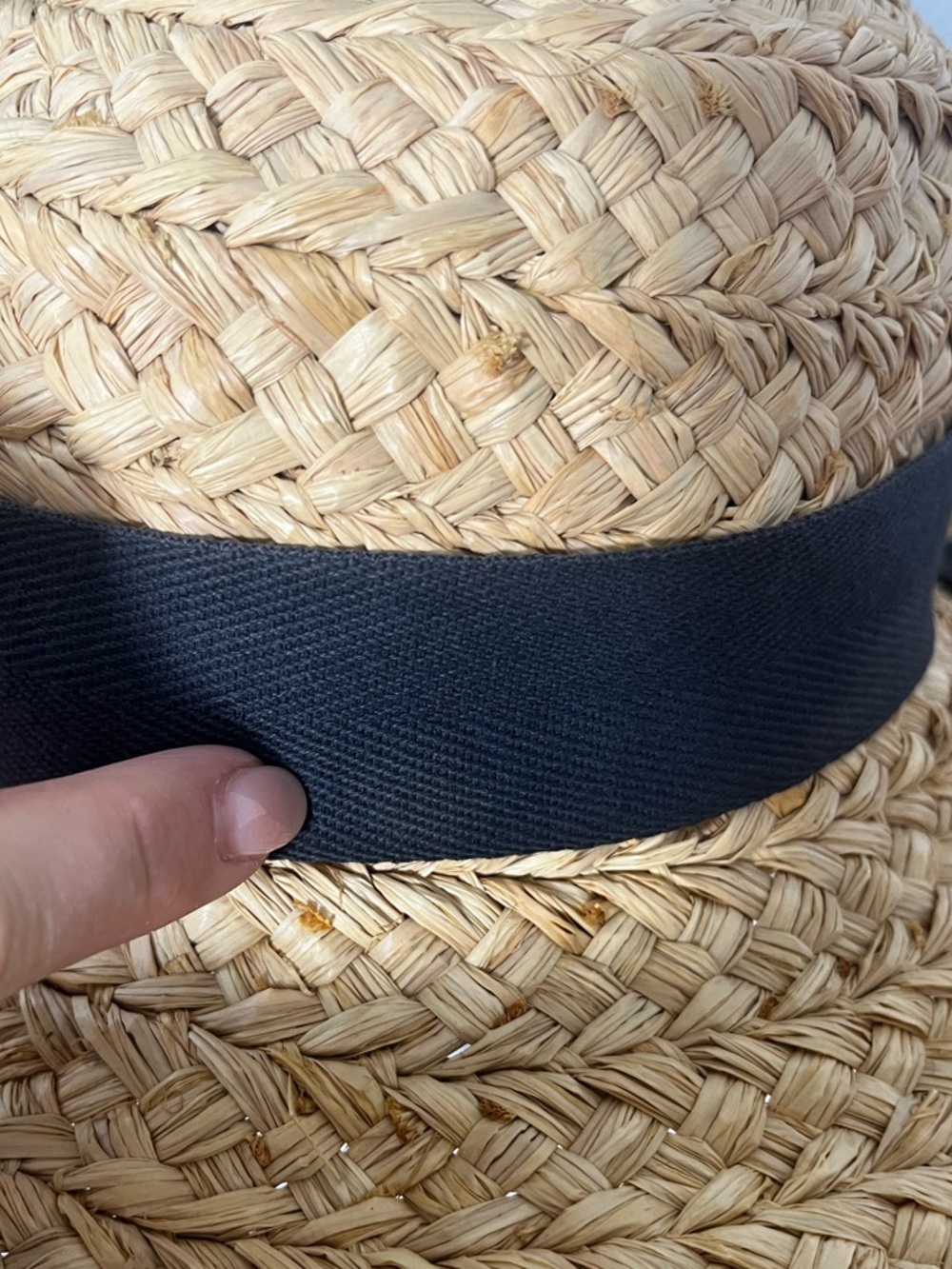 Helen Kaminski Classic 5 Woven Raffia Wide Brim Hat, Black Ribbon - Picture 6 of 15